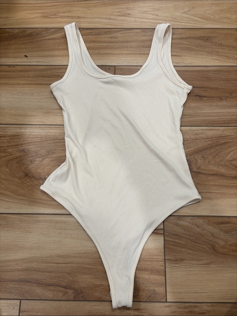 Kids Ribbed One‑Piece Swimsuit in Cream